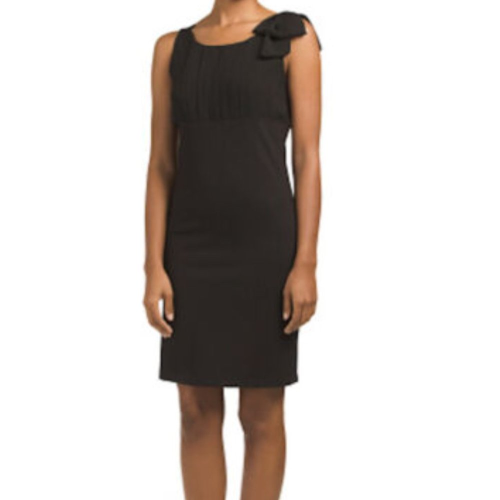 *Marisa & Marie Pleated Bodice Shoulder Bow Dress